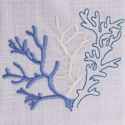 Guest Towel - White Cotton Terry, Embroidered - DG70 – Jacaranda Living